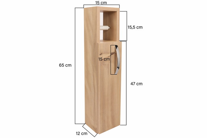 Hanah Home Armario de Baño Star Oak Roble Escandinavo 15x65x12 cm